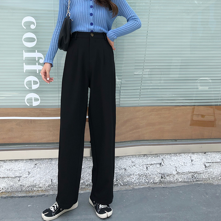 Quần Ống Rộng Lưng Cao Trơn Màu Đơn Giản Xinh Xắn Dành Cho Nữ 36672 | BigBuy360 - bigbuy360.vn