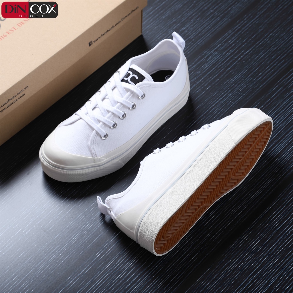 [MÃ WABR1512 GIẢM 12% ĐH 99K ]Giày Sneaker Vải Nữ DINCOX D31 Năng Động Nữ Tính White