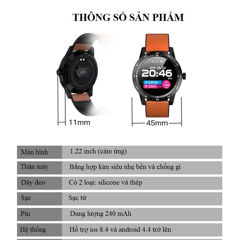 Đồng Hồ Thông Minh ❤️FREESHIP❤️Đồng Hồ Đeo Tay T5 Có Chức Năng Đếm Bước Chân/Theo Dõi Nhịp Tim Cho Android Ios