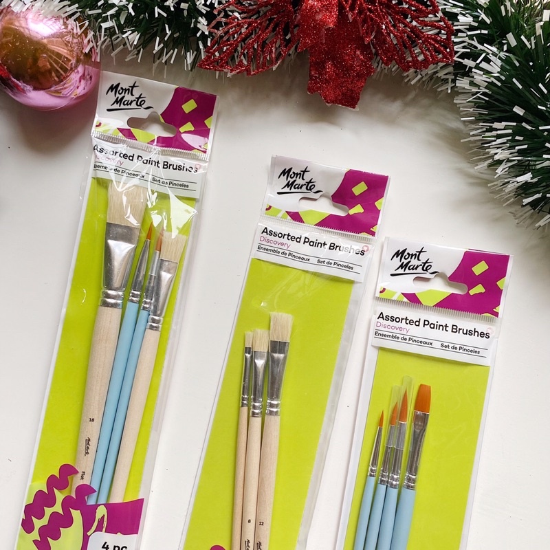 Set/Bộ cọ vẽ Assorted Brushes 4pc đa năng hãng Mont Marte xuất xứ từ Úc