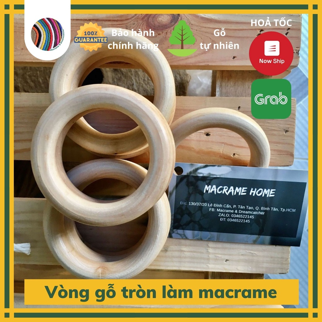 Vòng gỗ mộc tự nhiên 5cm-5.5cm-6.5cm-7.5cm đa dạng nhiều kích cỡ