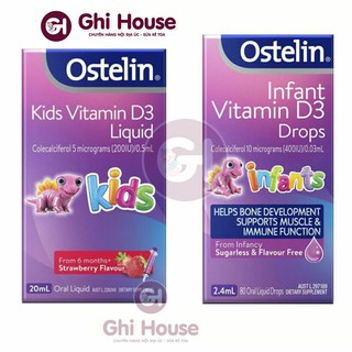 [ CHẤT LƯỢNG ] Ostelin kids Vitamin D3 Liquid 20ml [ CHÍNH HÃNG 100% ]