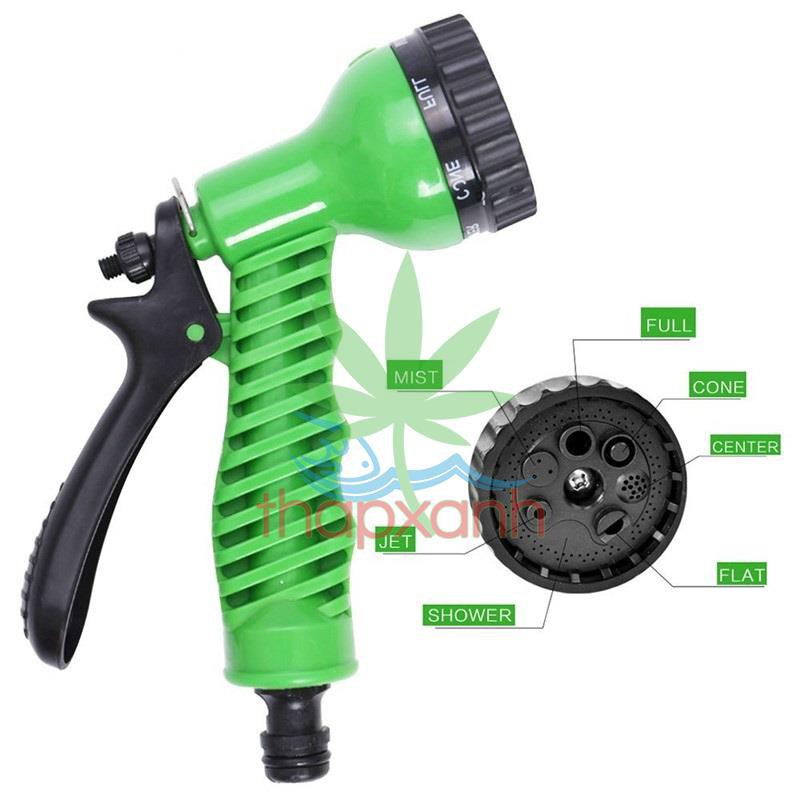 Bộ vòi xịt nước tưới cây, Rửa xe BDT-5211 Vòi nhựa 7 in 1 + 15m dây 16mm