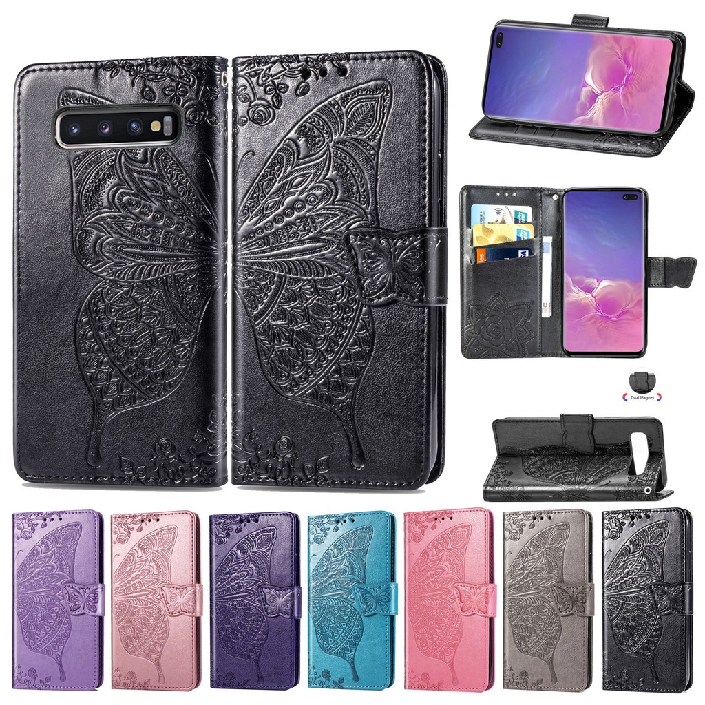 Bao da PU họa tiết bươm bướm có ngăn đựng thẻ cho Samsung Galaxy S10 5G Plus S10E A21 M31 M21/M30S | BigBuy360 - bigbuy360.vn