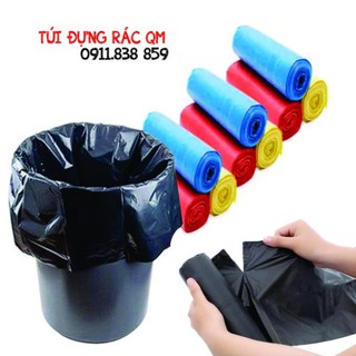 Túi đựng rác cuộn màu, đen cỡ nhỏ, lớn, trung, đại đủ size, chất ni lông tự hủy cho văn phòng và gia đình  - QM