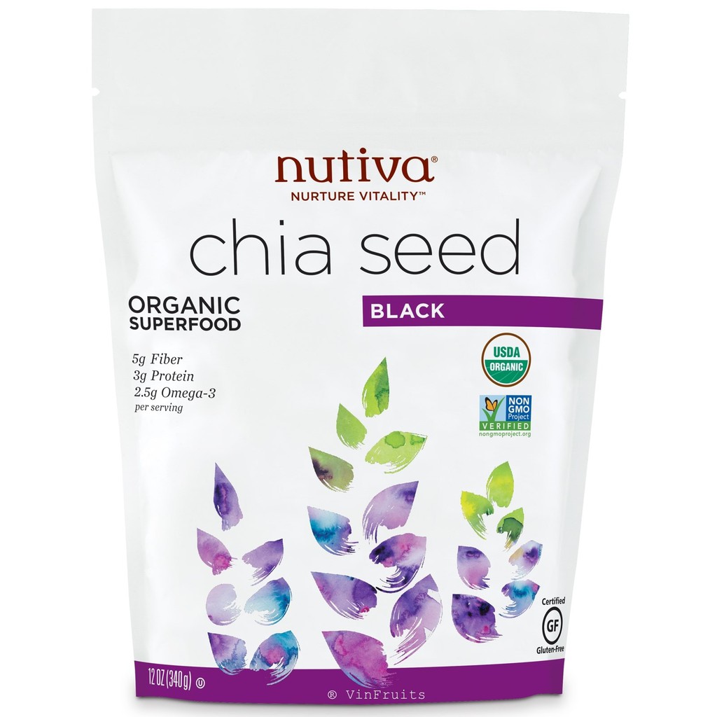 Hạt chia hữu cơ NUTIVA 907g của Mỹ