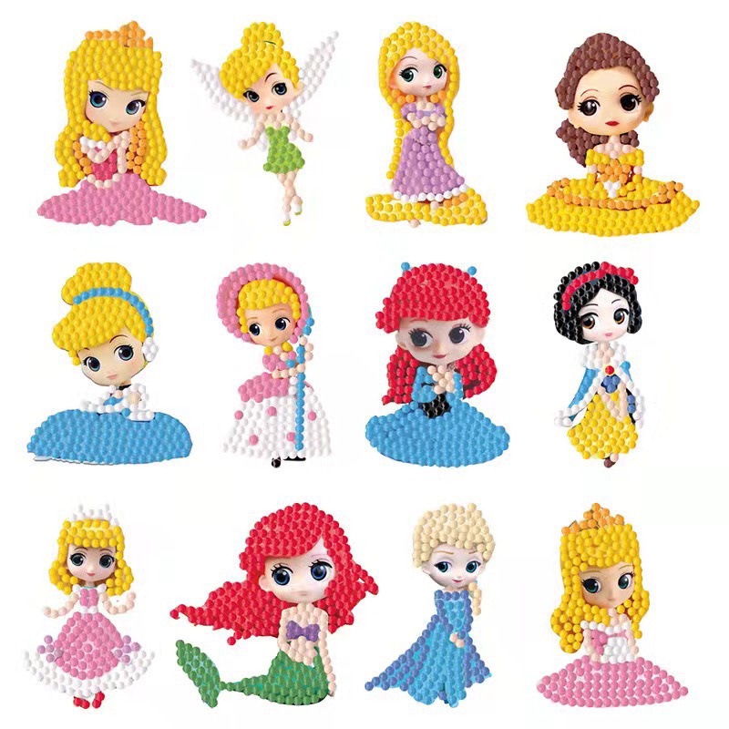 Tranh đính đá sticker cho bé, đồ chơi đính đá DIY trang trí cốc, đồ thủ công cho bé