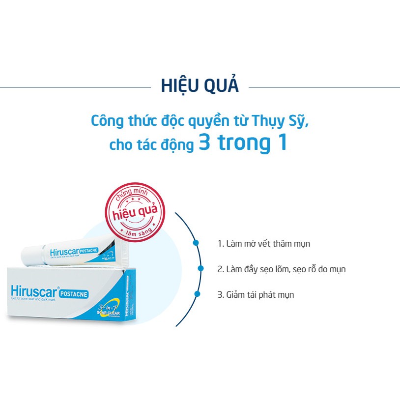 [CHÍNH HÃNG CÓ TEM] [DATE 6/2022] HIRUSCAR Post Acne Tuýp 5g và 10g - Gel Làm Mờ Sẹo Mụn Và Thâm Mụn.