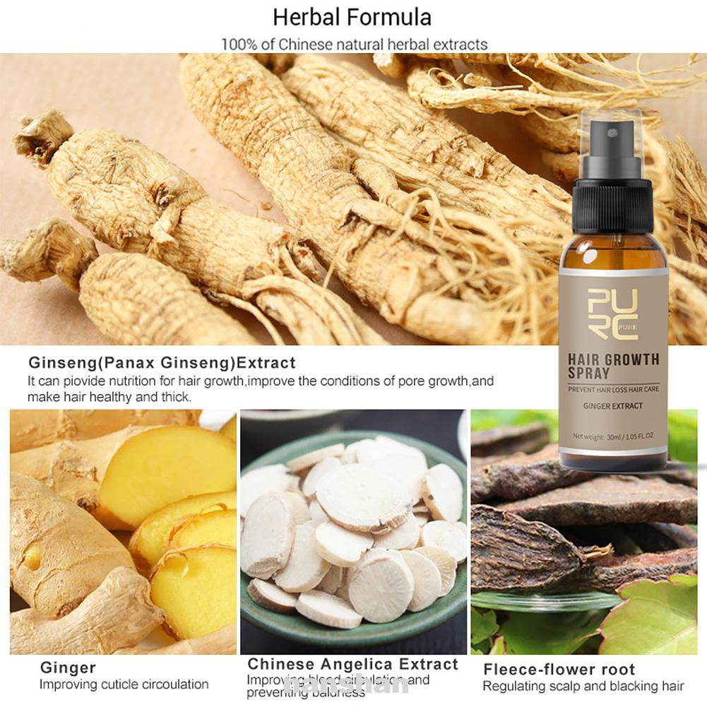 Cure Germinal Ginger Extract Home Prevent Loss Scalp Regrow Hair Growth Spray