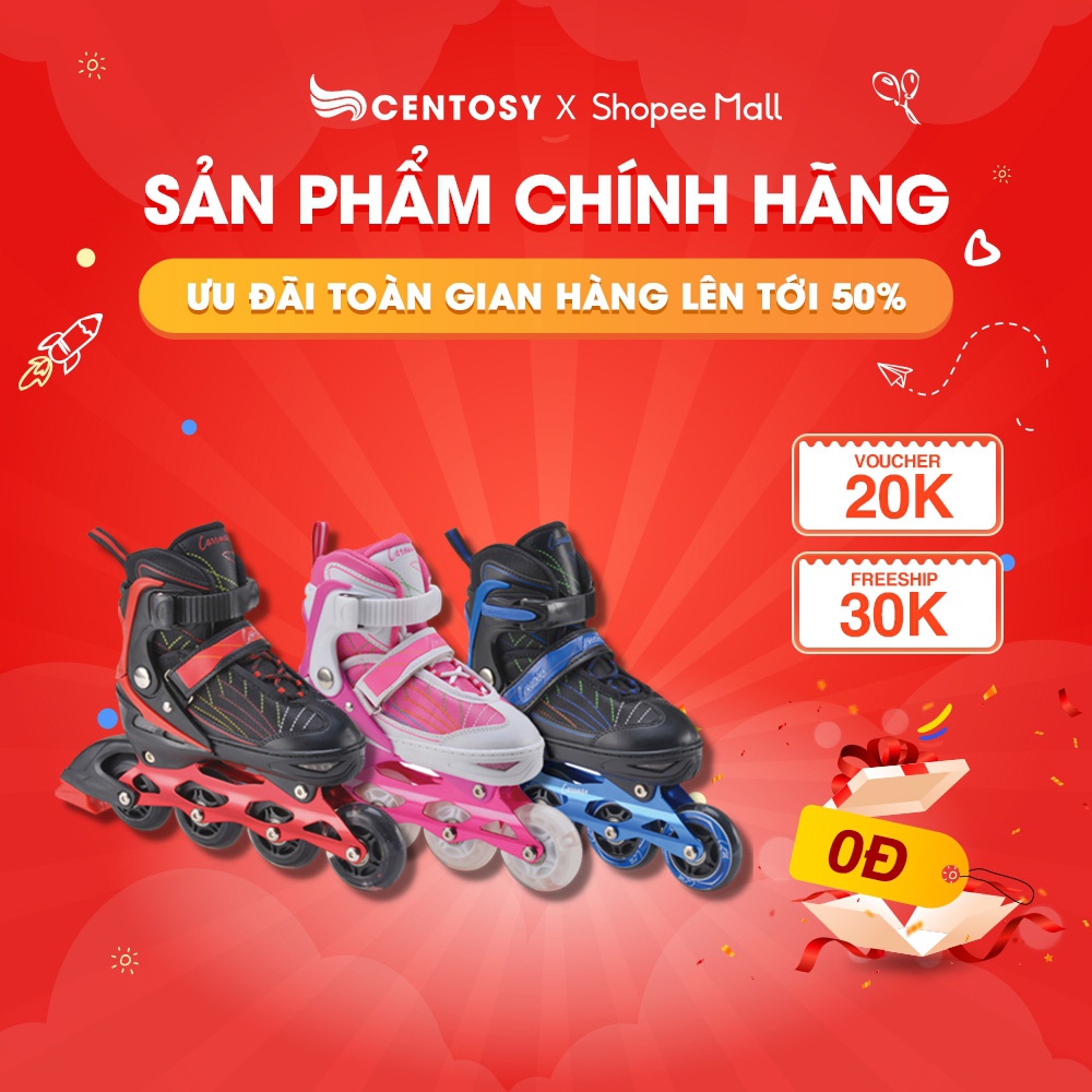 Giày Patin Trẻ Em Gía Rẻ - Centosy Caroman K500 - Bánh Đầu Phát Sáng, Phanh An Toàn