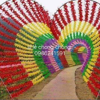 Chong chóng nhựa 4 cánh combo 2000 chiếc 23cm + Dây treo