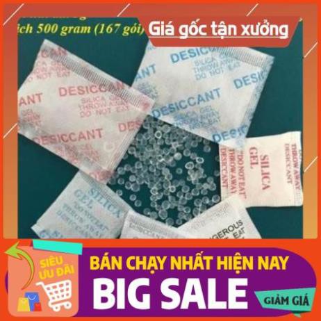 [NEW] Hạt chống ẩm Silicagel 5g Bịch 200gram (40 Gói) sử dụng trong thực phẩm, quần áo, giày dép, khửi mùi hôi
