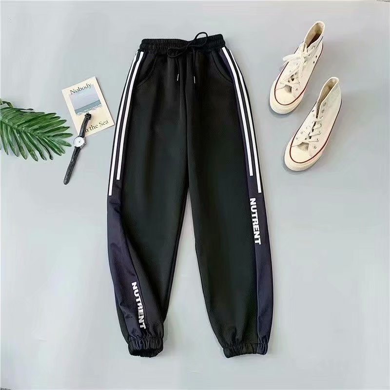 Quần Jogger Nữ Bo Gấu - Quần Dài Nữ Thêu Chữ Chất Thun Nỉ Da Cá Năng Động Thoải Mái