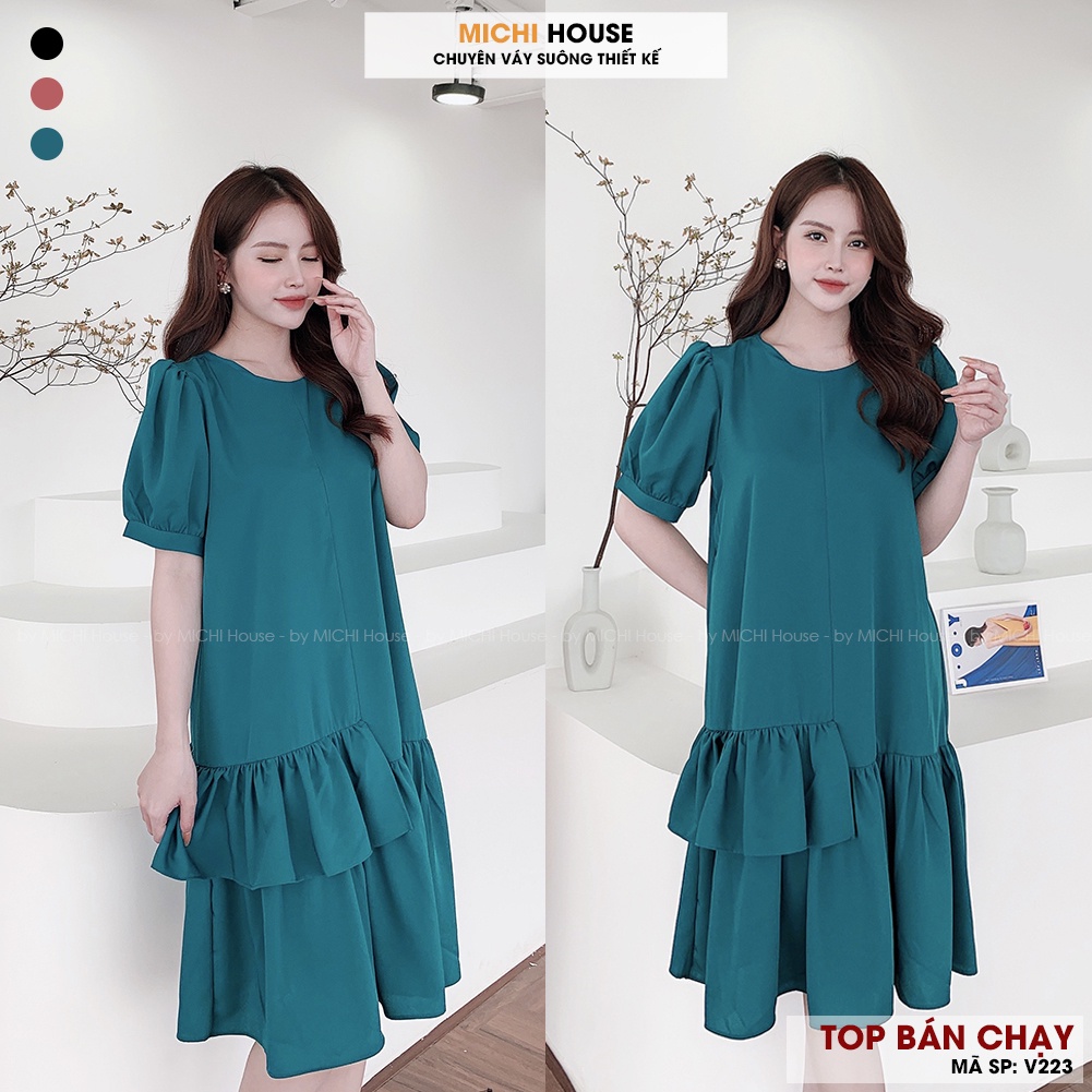Đầm Suông Đuôi Cá Dáng Rộng MICHI House - VS223 Váy Xuông Ngắn Cổ Tròn Freesize | BigBuy360 - bigbuy360.vn