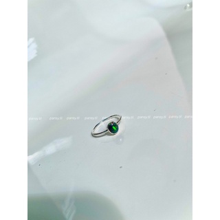 Nhẫn bạc opal đen