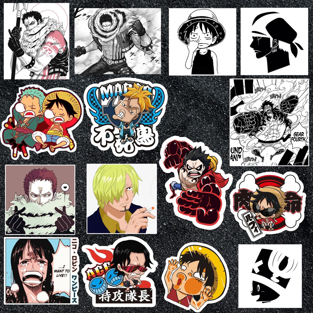 Sticker One Piece Luffy chống nước sticker dán laptop, điện thoại, đàn guitar, mũ bảo hiểm