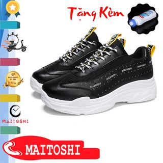 Giày sneaker nữ độn đế đẹp mới nhất 2019 tặng kèm nước tẩy trắng giày trị giá 30k màu xanh - đỏ - đen