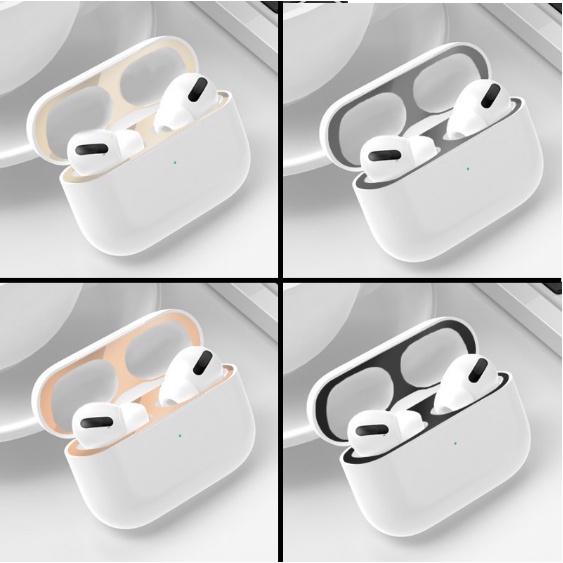 Miếng dán kim loại chống bụi bảo vệ hộp tai nghe thích hợp cho AirPods 1 2 3