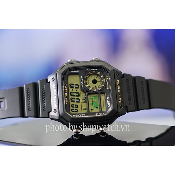 Đồng hồ Casio nam dây cao su chính hãng Anh Khuê AE-1200WH-1BVDF