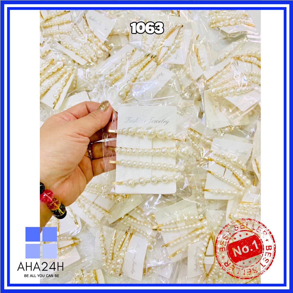 COMBO 4 CÁI KẸP TÓC NGỌC TRAI NHÂN TẠO SIÊU CUTE AH1063