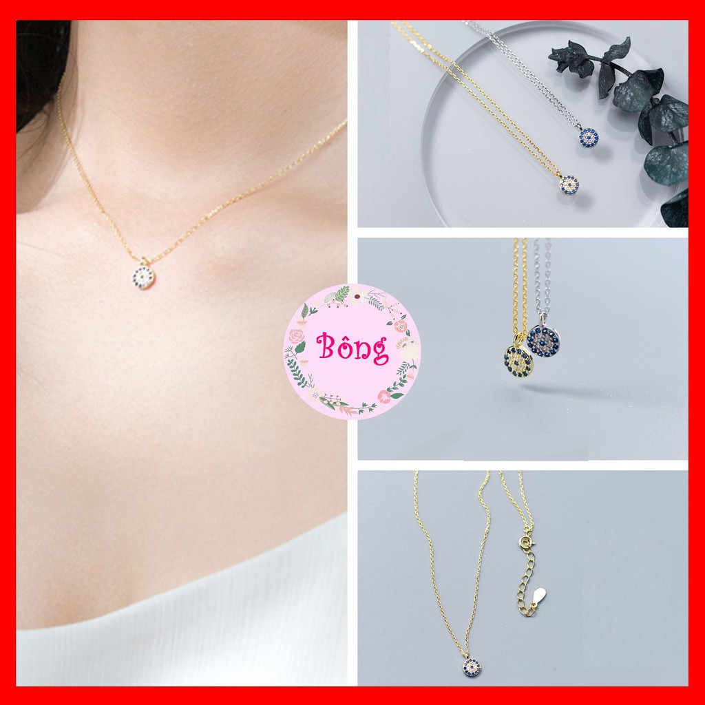 [D01] Dây chuyền bạc 925 mặt Hình Mắt quỷ Thổ Nhĩ Kỳ