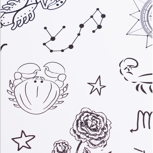 sticker tatoo sticker công chúa S19 sticker cute sticker dễ thương 12 cung hoàng đạo