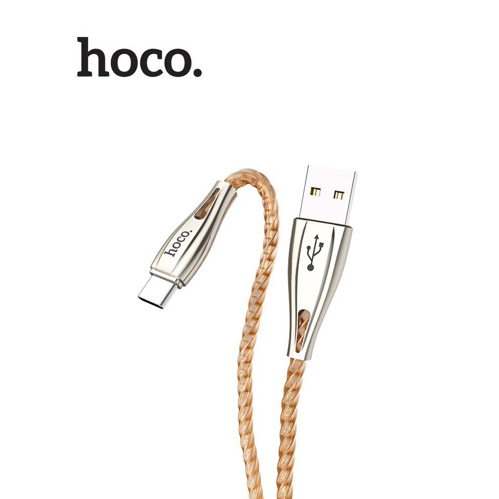 Cáp sạc 2.4A Hoco U56 Type-C vật liệu bọc thép cao cấp siêu bền dài 1.2M cho Android