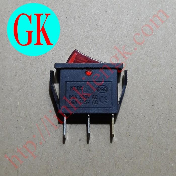 Công tắc bập bênh KCD3 có đèn màu đỏ [K-12-04]