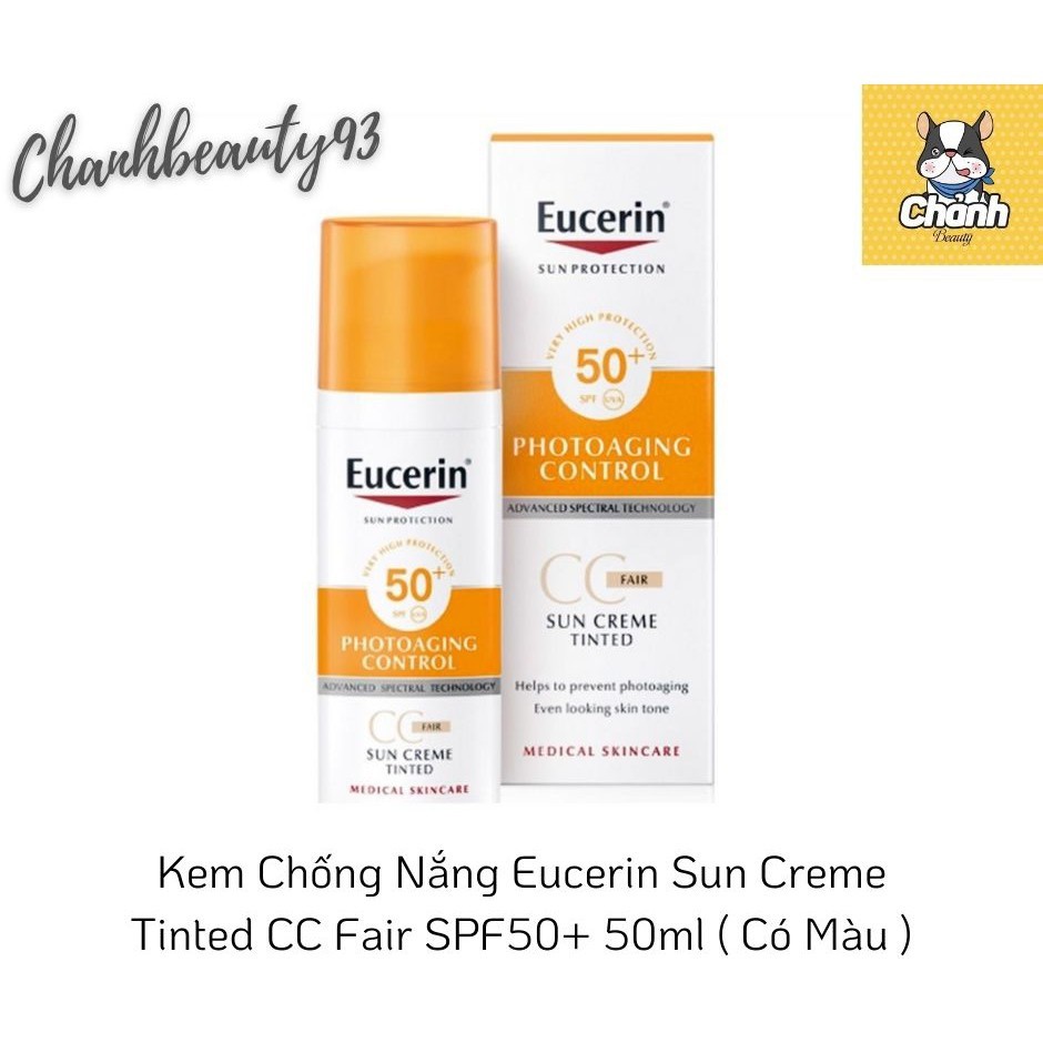 Kem Chống Nắng Eucerin Sun Creme Tinted CC Fair SPF50+ 50ml ( Có Màu )