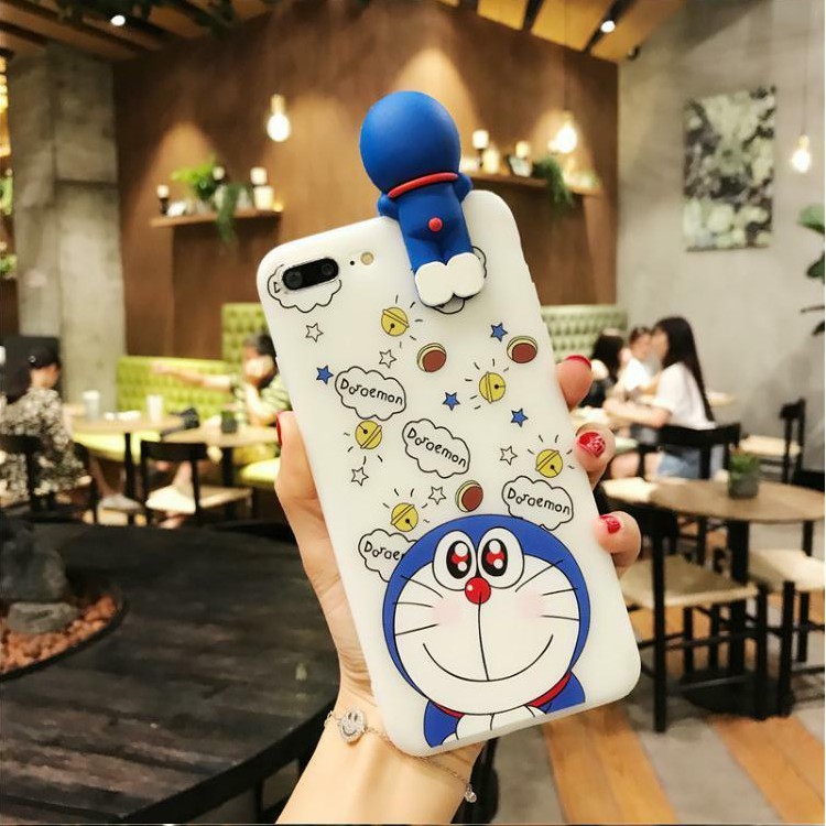 Ốp lưng Samsung A12 M11 A11 A71 A51 A31 A70 A50 A50S A30 A30S A20 A20S A10 A10S A7 A6 A6+ J7 J6 J6+ J4 J4+ J2 Prime Pro Plus 2018 3D Cartoon Doraemon Soft TPU white Case Cover+Doll
