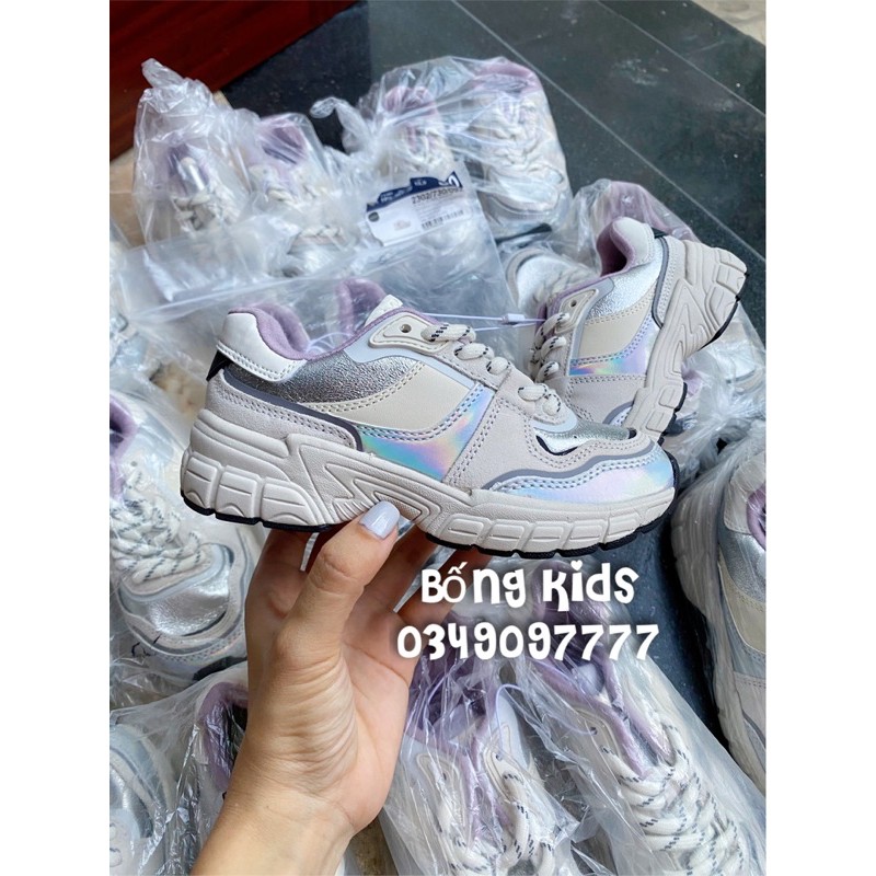 Sneakers Bé Gái Phối Metallic Bac ZR(thay lót)