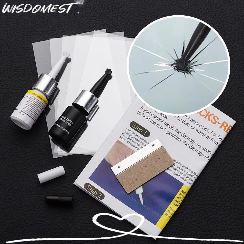 ❀WISDOMEST❀ Công cụ sửa chữa vết nứt kính chắn gió ô tô Tự làm cửa sổ ô tô điện thoại di động bộ sửa chữa kính bảo dưỡng keo dán kính ô tô vết xước sửa chữa vết nứt