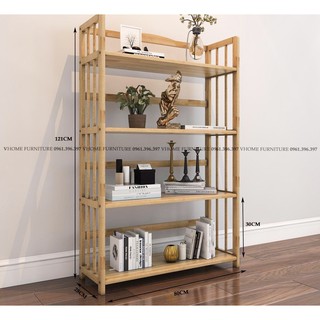 KỆ SÁCH 4 TẦNG GỖ CAO SU