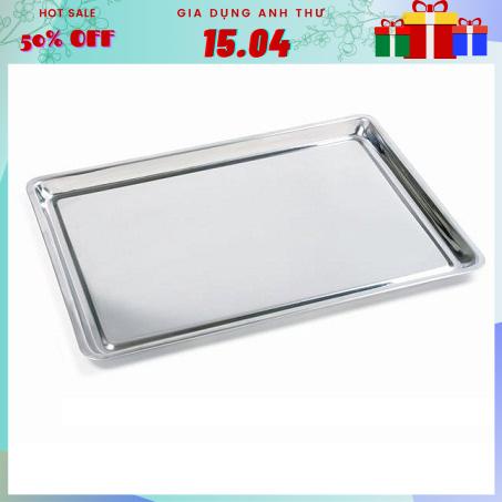 [Rẻ vô địch]  Khay mâm chữ nhật inox size 30x40, 35x50 cm Vietcook&amp;cook loại dầy