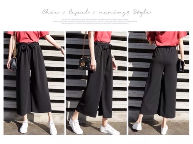 Quần ống suông thắt nơ ulzzang freesize (kèm ảnh thật) | BigBuy360 - bigbuy360.vn