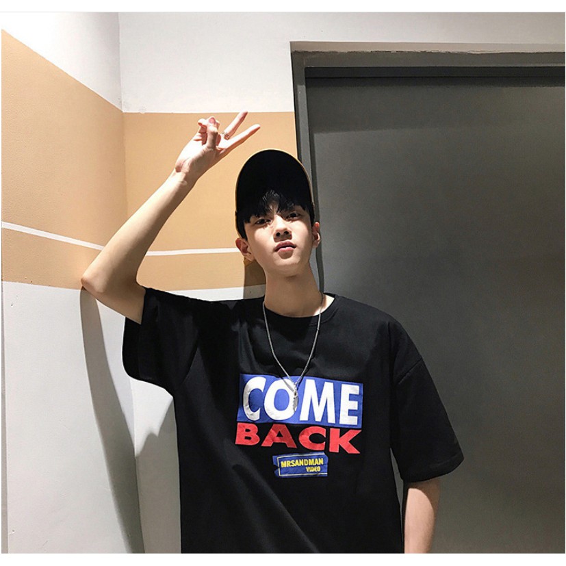 Áo phông nam nữ form rộng tay lỡ unisex Come Back 2 màu trắng đen siêu đẹp - áo thun tay lỡ hàn quốc oversize ulzzang