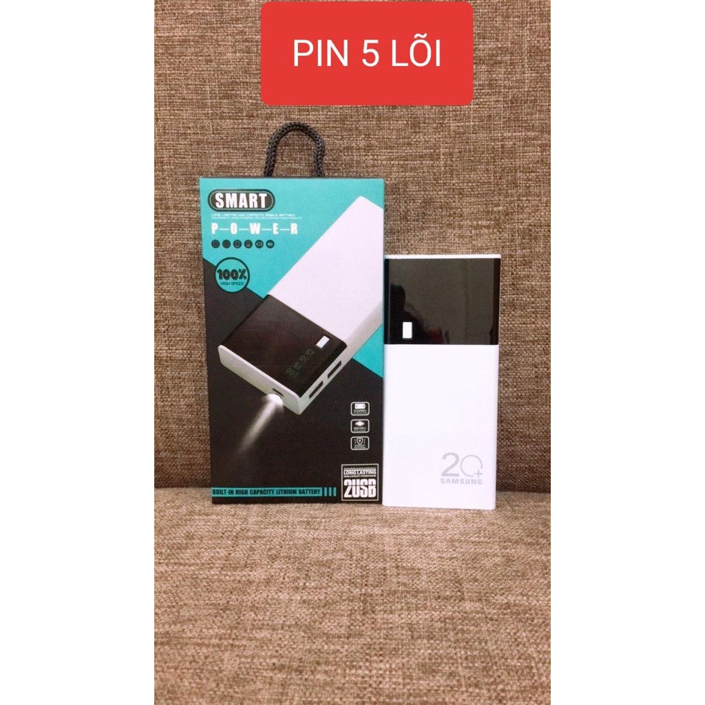 Sale off loại 1 tốt nhất sạc dự phòng sam sung 10000mah 5 lõi có đèn pin và hiển thị % pin