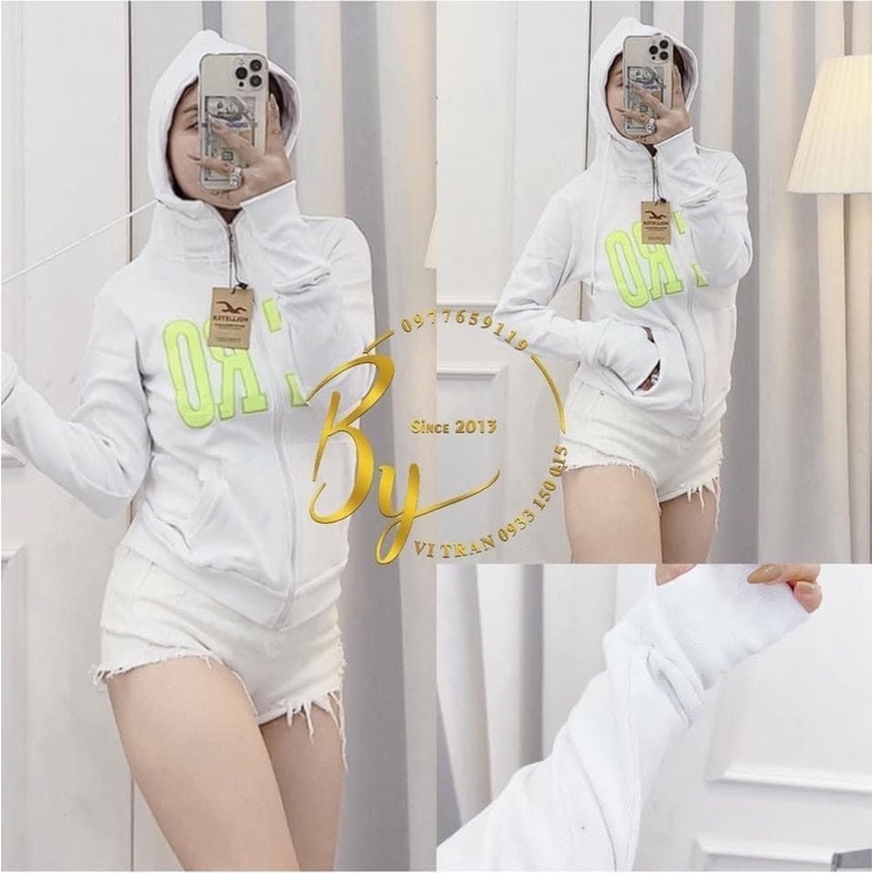 Áo Khoác Nữ BUBGUM Chữ Thêu AERO Chất Liệu Thun Gân 4 Túi Freesize 60kg | BigBuy360 - bigbuy360.vn