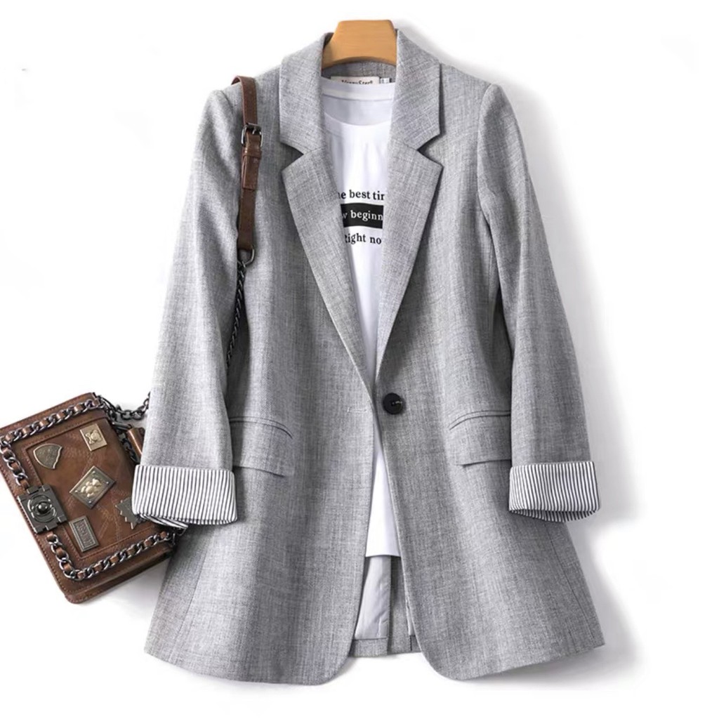 Áo vest tay gập gấu kẻ