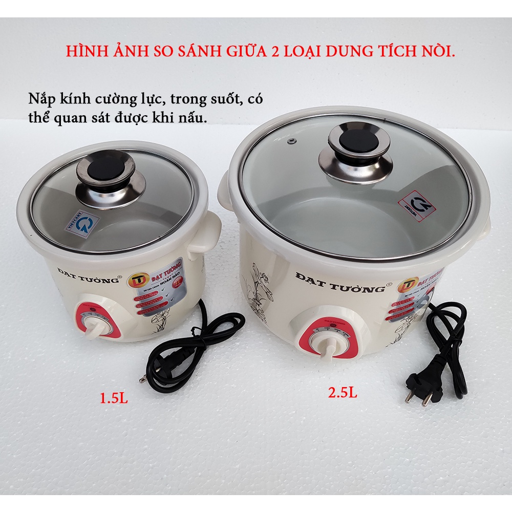 Nồi nấu chậm ĐẠT TƯỜNG nồi điện đa năng ruột gốm sứ - hàng chính hãng