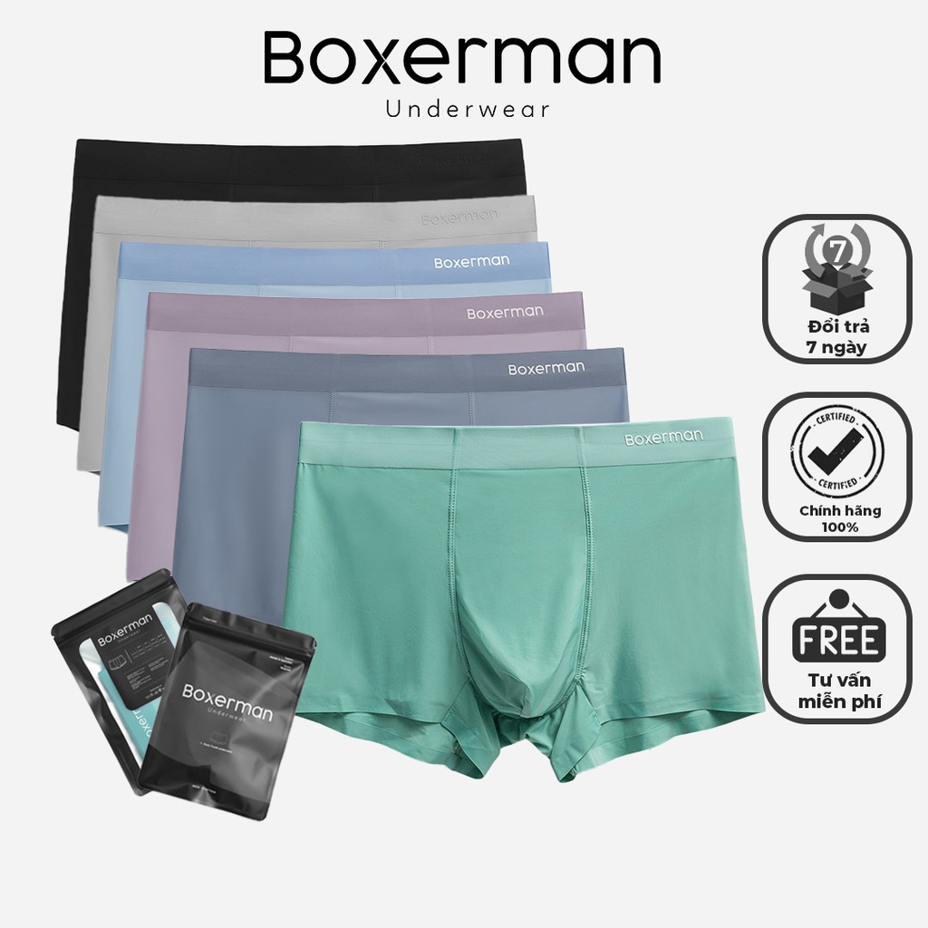 Combo 6 quần lót nam Trunk PRO FIT kháng khuẩn mềm mại co dãn cao cấp BOXERMAN