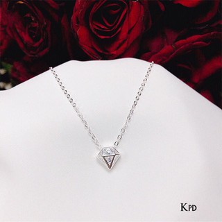 Dây chuyền mặt khối kim cương bạc KDP