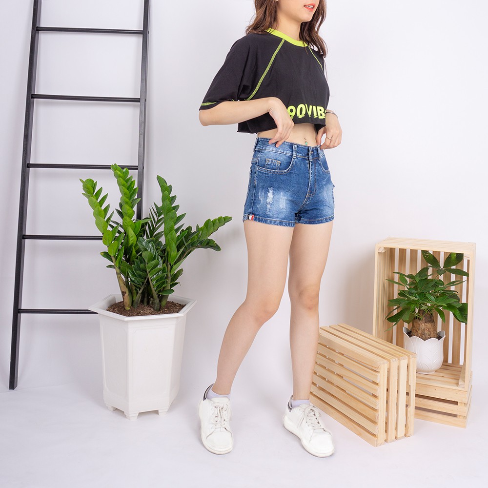 [Mã FAMAYWA giảm 10K đơn 50K] Quần short jean nữ Ulzzang GENZ mẫu lưng cao ống xước thời trang ZWJ017 | BigBuy360 - bigbuy360.vn