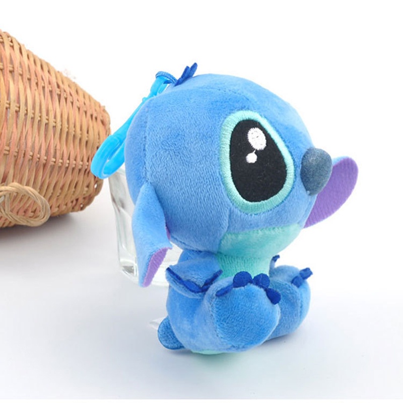 Búp Bê Nhồi Bông Hình Lilo & Stitch 10cm Mềm Mại Treo Ba Lô / Móc Khóa Quà Tặng Đồ Chơi Cho Trẻ Em