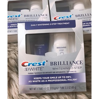 SET TRẮNG RĂNG CREST 3D BRILLIANCE TWO-STEP TOOTHPASTE HÀNG MỸ