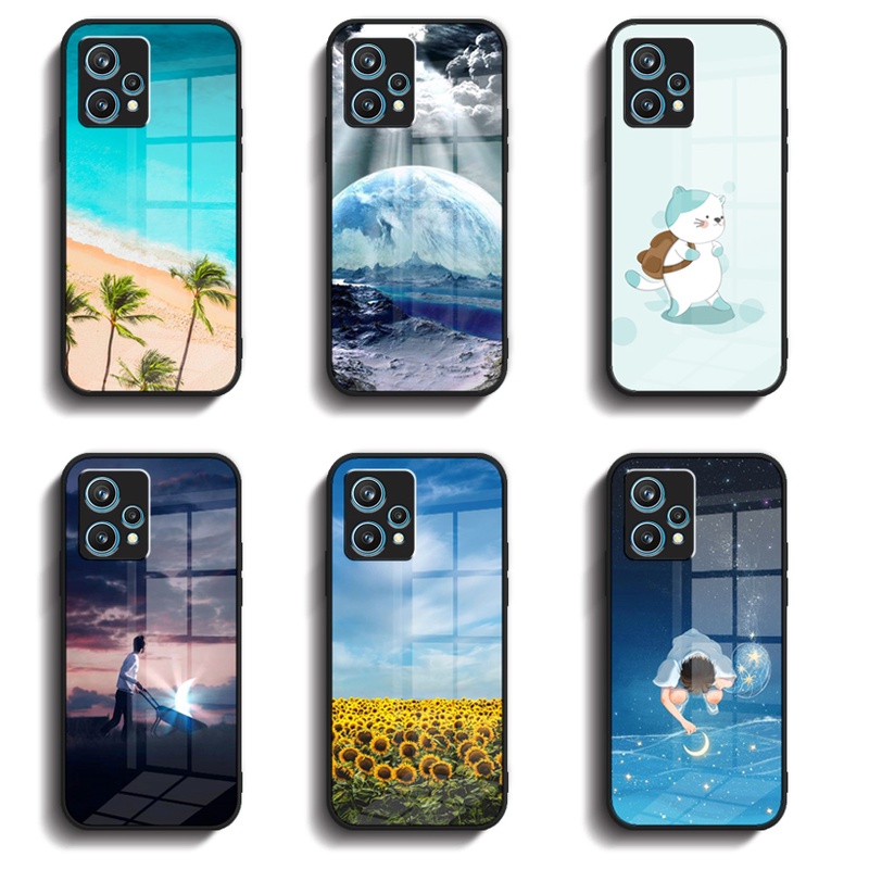 Ốp Điện Thoại Kính Cường Lực Viền Silicone Mềm Cho OPPO Realme 9 pro plus / Realme 9 pro+