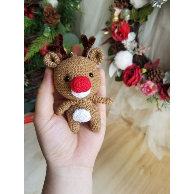 MÓC KHÓA TUẦN LỘC MÓC LEN SIÊU MINI và CUTE. Quà tặng trang trí Giáng Sinh Noel bạn gái, người yêu treo balo túi xách