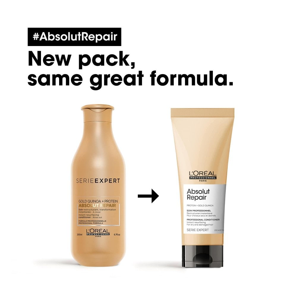 Dầu Xả Phục Hồi Hư Tổn L'OREAL SERIE EXPERT GOLD QUINOA + PROTEIN ABSOLUT REPAIR CONDITIONER 200ml  Loreal Serie Expert