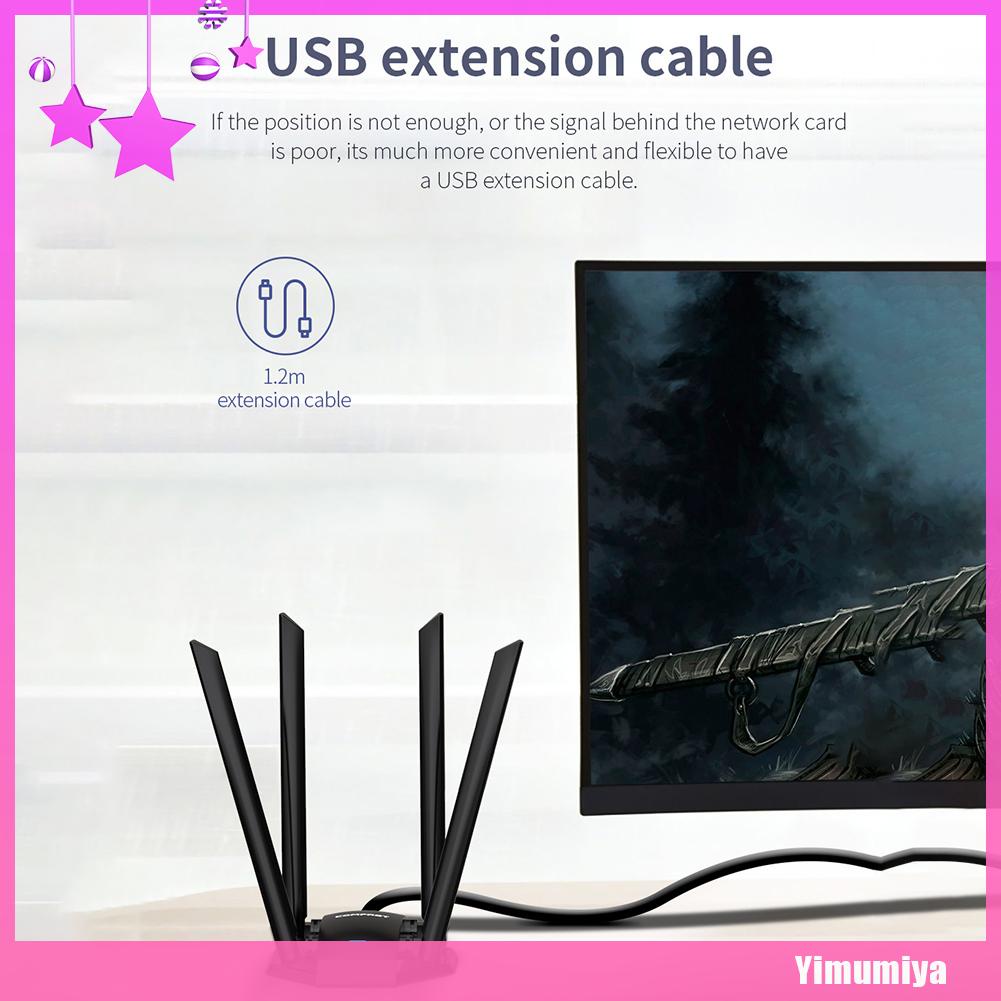 Thiết Bị Nhận Tín Hiệu Wifi Không Dây Comfast Cf-Wu785Ac 1300m Usb 3.0 4 Ăng Ten | BigBuy360 - bigbuy360.vn
