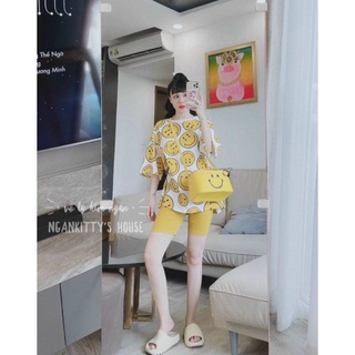 Set quần ngố mặt cười 11010